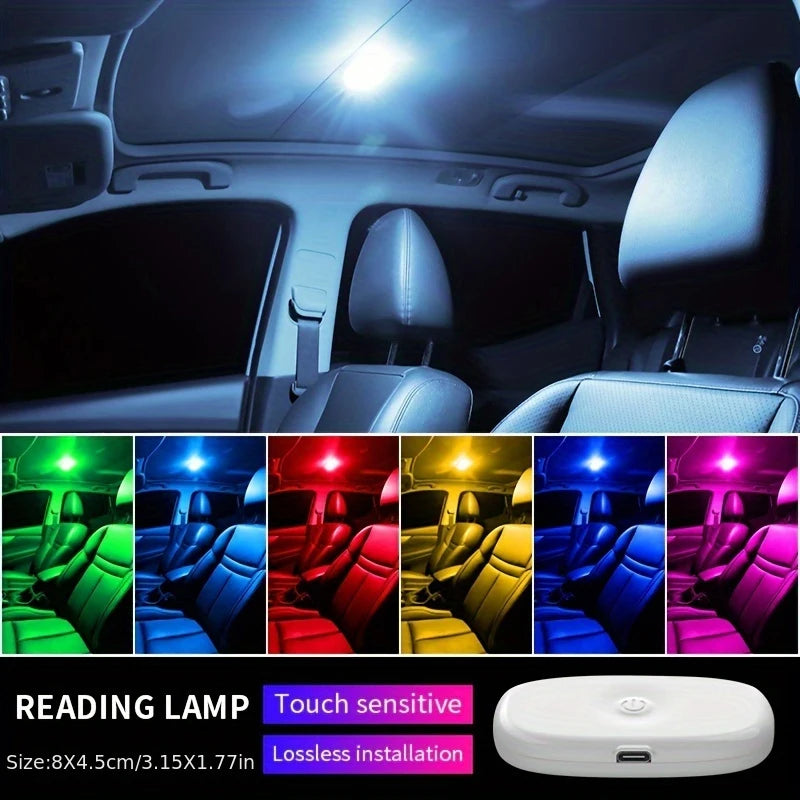Car Ambient Light – Multi-Color LED Neon Light for Car Interior, USB Rechargeable, Magnetic Mount, 3 Modes, 12V/24V