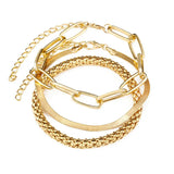Bohemian Geometric Link Chain Bracelet with Lobster Claw Clasp for Women - Mood Tracker Jewelry