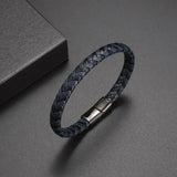 Men's Geometric Leather Bracelet with Zinc Alloy Magnet Clasp – Hiphop/Rock Fashion Accessory