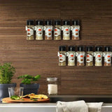 Estante para especias de cocina montado en la pared: soporte de plástico adhesivo para frascos para un almacenamiento organizado