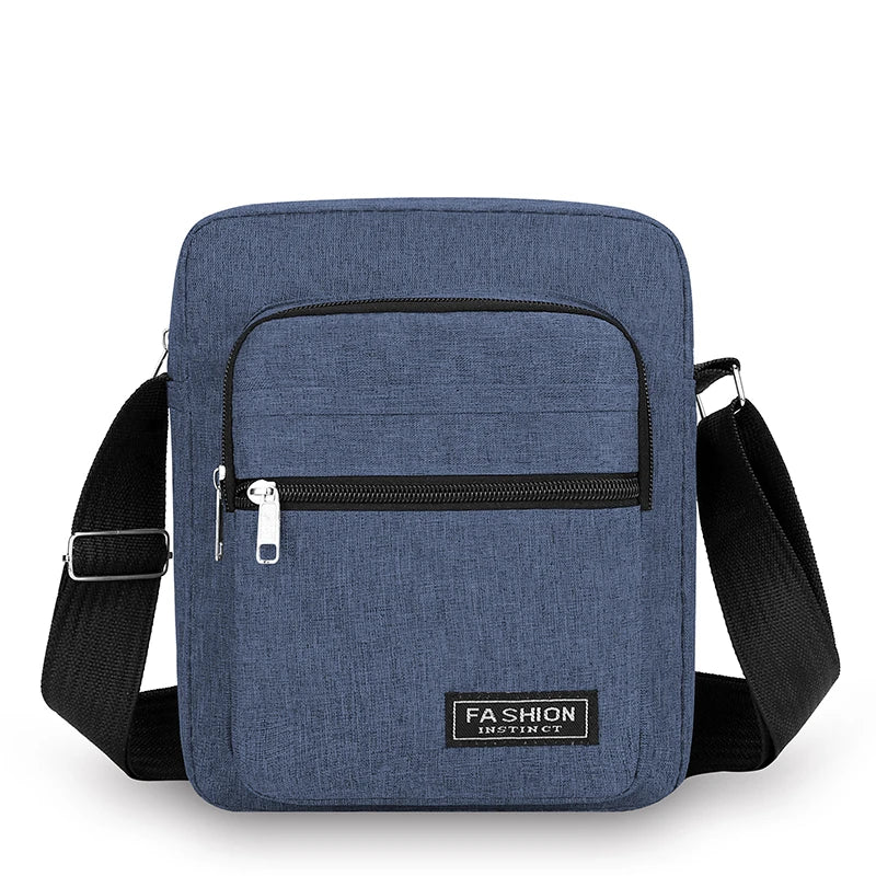 Men’s Oxford Crossbody Shoulder Bag – Lightweight Box-Style Travel Sling Bag