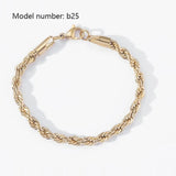 Classic Gold-Plated Stainless Steel Snake Chain Bracelet for Women