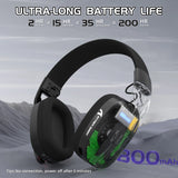 Wireless Gaming Headset with 7.1 Virtual Surround Sound, Detachable Microphone, RGB Lighting & Tri-Mode Connectivity (USB, Bluetooth, 2.4GHz)