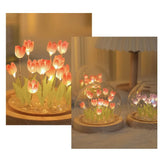 Lámpara de noche LED con tulipanes artificiales hecha a mano: lámpara de noche DIY para dormitorio y regalos