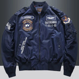Men’s Embroidered Bomber Jacket – Military-Style Aviator Outerwear for Autumn & Winter