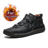 Men's Leather Snow Boots with Plush Lining – Warm, Comfortable, and Stylish Winter Footwear
