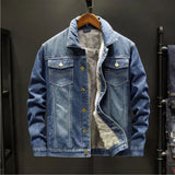 Men’s Thick Winter Denim Jacket – Casual Loose Fit Outerwear