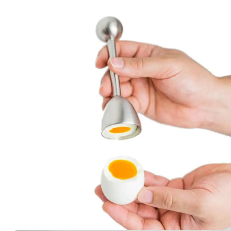 Stainless Steel Egg Topper Cutter – Precision Egg Shell Opener for Raw & Boiled Eggs
