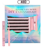 DIY Lash Extension Kit with 200 Natural Cluster Lashes