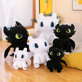 Muñeco de peluche de Cómo entrenar a tu dragón: adorable y tierna almohada de Furia Nocturna y Furia Luminosa