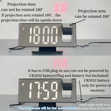 Digital Projection Alarm Clock with Time, Temperature, and Snooze