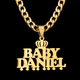 Collar con nombre y corona personalizado: joyas de acero inoxidable personalizadas para hombres y mujeres