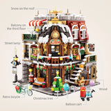 2506-Piece Christmas Café Building Set - City Street View Architecture Blocks