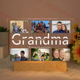 Custom Photo LED Night Light with Text – Personalized Acrylic & Wood USB Lamp