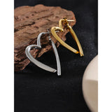 Heart-Shaped Stainless Steel Hoop Earrings with PVD Gold Plating – Elegant and Lightweight Jewelry for Women
