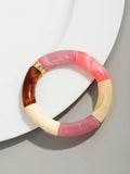 Pulsera de cuentas acrílicas bohemias para mujer: dije geométrico, moderna y liviana