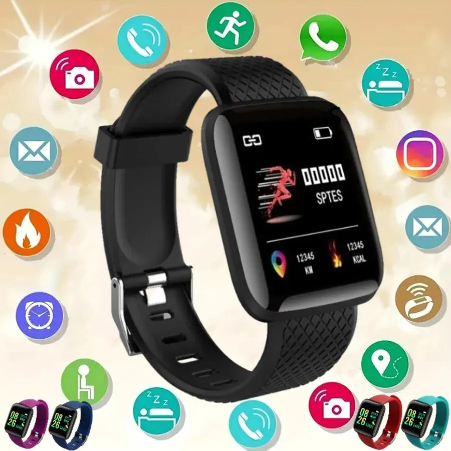 Reloj inteligente CHAONB 116 Plus: rastreador de actividad física con monitor de frecuencia cardíaca, monitor de sueño y modos multideportivos