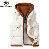 Men’s Hooded Fleece Vest with Zipper – Casual Winter Sleeveless Jacket with Pockets