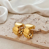 Gold-Plated Stainless Steel Geometric Hoop Earrings – Waterproof & Tarnish-Resistant