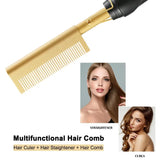Professional Electric Hot Comb Straightener – Tourmaline Ceramic Styling Brush for Wet & Dry Hair