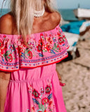 Women’s One-Shoulder Floral Print Swing Dress – Retro Summer A-Line Casual Dress