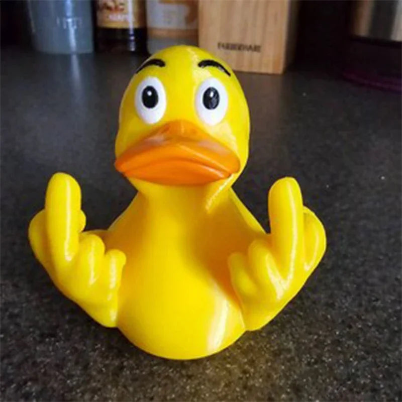 Middle Finger Rubber Duck - Funny Political Dashboard Decor with US Flag Design