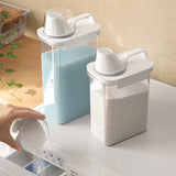 Dispensador de detergente para ropa rellenable de 1100/1800/2300 ml, depósito vacío para suavizante en polvo, contenedor de almacenamiento de blanqueador con etiquetas