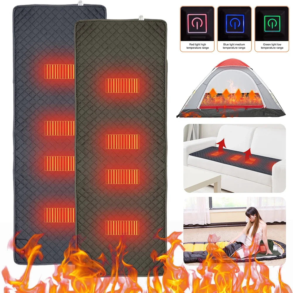 Electric Heated Sleeping Pad – 5V USB Rechargeable Thermal Mattress for Outdoor & Indoor Use