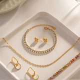 Elegante pulsera de acero inoxidable con dije de corazón: cadena clásica de cuerda para mujer