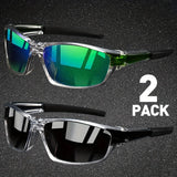 2 pares de gafas de sol deportivas polarizadas para hombres: gafas de visión nocturna livianas para andar en bicicleta, conducir y pescar