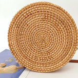 Bohemian Straw Circular Handbag for Women – Stylish, Durable & Chic