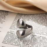 Stainless Steel Irregular Geometric Knot Ring – Trendy Minimalist Statement Jewelry for Women