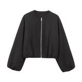 Women's Stylish Bomber Jacket with Crew Neck – Soft, Trendy & Versatile Outerwear