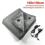 Electric Heated Blanket – Dual-Control, 5V Low Voltage, 5-Temperature Settings for Single or Double Bed Use