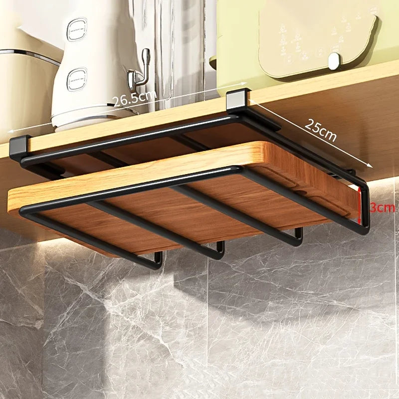Estante de almacenamiento de acero inoxidable para sobremuebles: organizador que ahorra espacio para tablas de cortar, toallas y artículos esenciales de cocina 