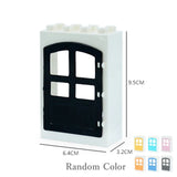 Large Building Block House Set - Doors, Windows & Roof Accessories for Creative Construction Play