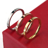 Minimalist Titanium Steel Round Zircon Ring – Elegant Stainless Steel Jewelry for Women