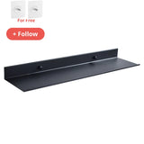 Estante flotante para baño de color negro mate: organizador de ducha de pared sin necesidad de taladrar