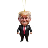 Trump Christmas Ornament - Funny 2D Acrylic Hanging Decor for Tree & Car