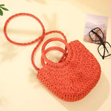 Women’s Straw Crossbody Bag – Stylish Half-Moon Shoulder Purse with Large Capacity