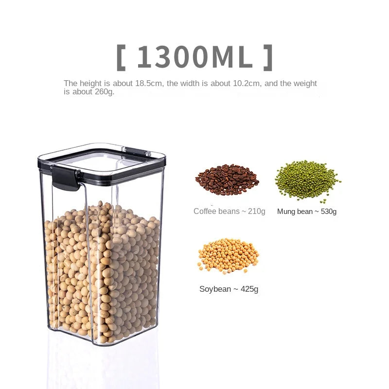 Tarros apilables transparentes para almacenar alimentos: organizador de cocina de plástico para productos secos