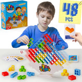 Tetra Tower Balance Stacking Game - 48-Piece Family Board Game for Kids & Adults