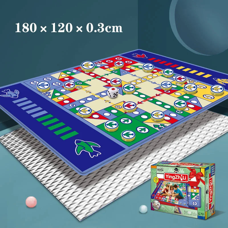 Kids Ludo Game Mat - Portable Foam Board Game Carpet for Family Fun