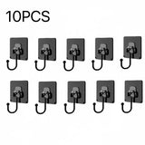 Ganchos de pared de PVC para bolsos, bufandas y accesorios: gancho de almacenamiento multiusos (negro, dorado, transparente) 