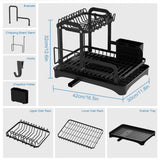 Escurridor de platos de 2 niveles | Organizador de encimera de cocina con escurridor 