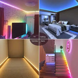 TUYA Neon LED Strip Lights 5V RGBIC Neon Strip 72LEDs/M Silicone with Music Sync RGBIC Dreamcolor Chasing Strip Tape for Room