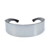 Gafas de sol futuristas con visera estrecha Cyclops: gafas con protección UV400 y láser espejado para hombres y mujeres