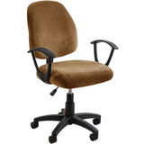 Funda de terciopelo elástico para asiento de silla de ordenador: funda universal de 2 piezas para sillas de oficina y giratorias