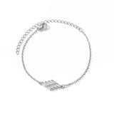 Pulsera de acero inoxidable con dijes de moda para mujer: diseño de plantas con cierre de pinza de langosta