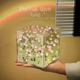 Kit de luz nocturna DIY con forma de tulipán en 3D: lámpara LED creativa para regalar a parejas y para decorar el hogar
